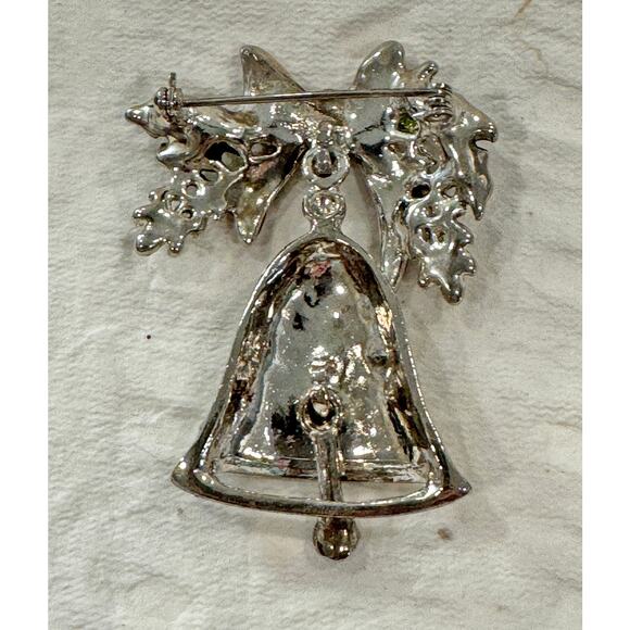 Vintage Silver Christmas Bell Brooch  – Articulated Bell & Clacker CP04 - Picture 3 of 3